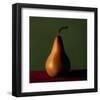 Gold Pear Red Table Green Wall-null-Framed Art Print