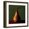 Gold Pear Red Table Green Wall-null-Framed Art Print