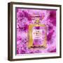 Gold Perfume on Pink Flowers-Madeline Blake-Framed Art Print