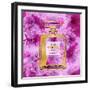 Gold Perfume on Pink Flowers-Madeline Blake-Framed Art Print