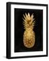 Gold Pineapple on Black II-Kate Bennett-Framed Giclee Print