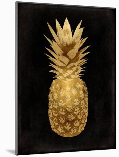 Gold Pineapple on Black II-Kate Bennett-Mounted Giclee Print