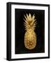 Gold Pineapple on Black II-Kate Bennett-Framed Art Print