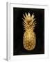 Gold Pineapple on Black II-Kate Bennett-Framed Art Print