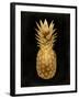 Gold Pineapple on Black II-Kate Bennett-Framed Art Print