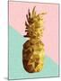 Gold Pineapple with Retro Shapes-cienpies-Mounted Art Print