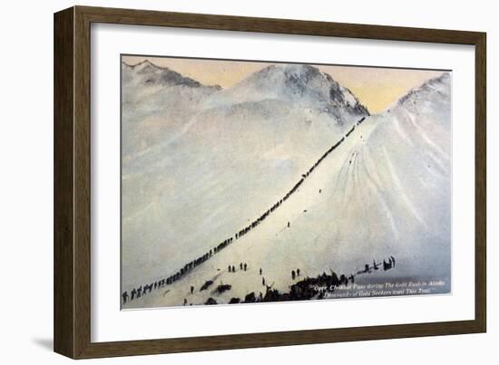 Gold Prospectors Crossing Chilkoot Pass-null-Framed Giclee Print