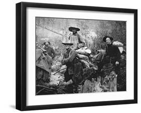 Gold Prospectors on the Move to Yukon Territory, Canada, During the Klondike Gold Rush-null-Framed Giclee Print