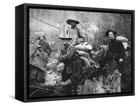 Gold Prospectors on the Move to Yukon Territory, Canada, During the Klondike Gold Rush-null-Framed Stretched Canvas