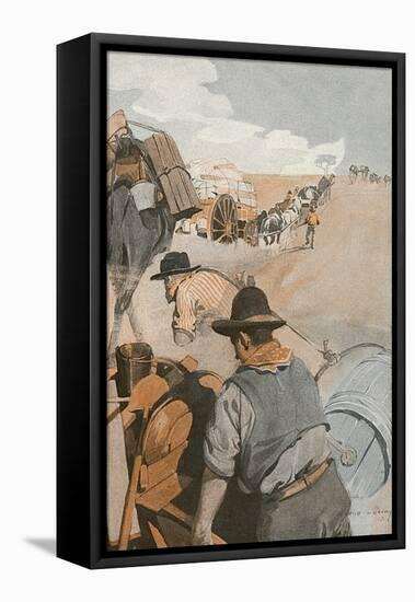 Gold Prospectors on the Way to Coolgardie, Australia-George Harding-Framed Stretched Canvas