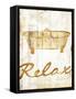 Gold Relax-Jace Grey-Framed Stretched Canvas