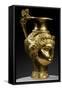 Gold Rhyton-Pitcher in Shape of Female Head Whose Hair Is Covered by Veil of Stars-null-Framed Stretched Canvas