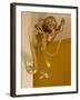 Gold Ribbon Trailing over Cherub Figure in Corner of Room-Richard Bryant-Framed Photo