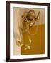 Gold Ribbon Trailing over Cherub Figure in Corner of Room-Richard Bryant-Framed Photo