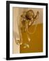 Gold Ribbon Trailing over Cherub Figure in Corner of Room-Richard Bryant-Framed Photo