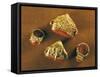 Gold Rings Set with Coral, Nepal or Tibet-null-Framed Stretched Canvas