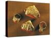 Gold Rings Set with Coral, Nepal or Tibet-null-Stretched Canvas