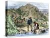 Gold Rush Prospectors Washing Sediments from a Stream to Find Nuggets in California-null-Stretched Canvas