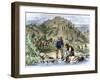 Gold Rush Prospectors Washing Sediments from a Stream to Find Nuggets in California-null-Framed Giclee Print