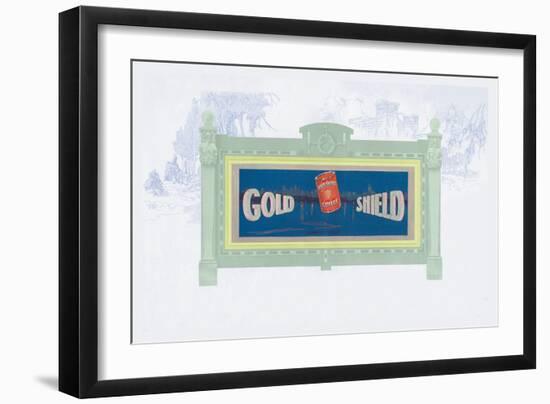 Gold Shield Coffee-null-Framed Art Print