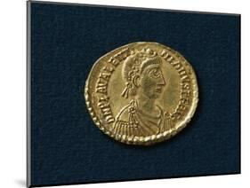 Gold Solidus Bearing Image of Emperor Valentinian Iii Wearing Laurel Crown, Recto, Roman Coins-null-Mounted Giclee Print