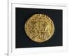 Gold Solidus of Basil I and His Son Constantine Depicting Emperor and His Son-null-Framed Giclee Print