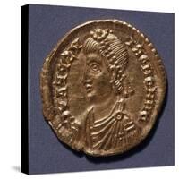 Gold Solidus of Honorius Bearing Image of Emperor, Minted in Ravenna, Recto, Roman Coins-null-Stretched Canvas