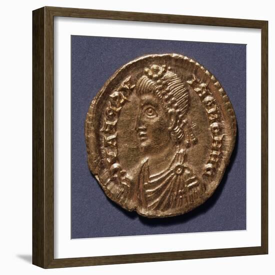 Gold Solidus of Honorius Bearing Image of Emperor, Minted in Ravenna, Recto, Roman Coins-null-Framed Giclee Print