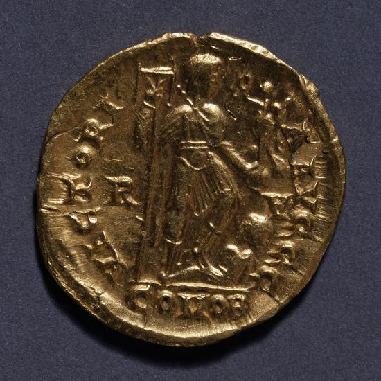 'Gold Solidus of Honorius, Minted in Ravenna, 395-423, Verso, Roman ...