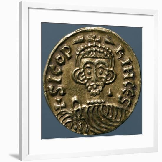 Gold Solidus of Sicone I, Prince of Benevento, Recto, Lombard Coins, 9th Century-null-Framed Giclee Print