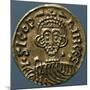 Gold Solidus of Sicone I, Prince of Benevento, Recto, Lombard Coins, 9th Century-null-Mounted Giclee Print