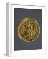 Gold Solidus of Theodosius II, Byzantine Emperor, Recto, Byzantine Coins, 5th Century-null-Framed Giclee Print