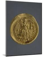 Gold Solidus of Theodosius II, Byzantine Emperor, Recto, Byzantine Coins, 5th Century-null-Mounted Giclee Print