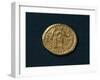 Gold Solidus of Valentinian III Depicting Emperor Trampling Snake with Human Head-null-Framed Giclee Print