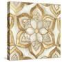 Gold Sparkle Tile I-Alex Black-Stretched Canvas