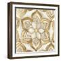 Gold Sparkle Tile I-Alex Black-Framed Art Print