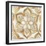 Gold Sparkle Tile I-Alex Black-Framed Art Print