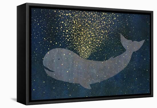Gold Spraying Whale-Cora Niele-Framed Stretched Canvas