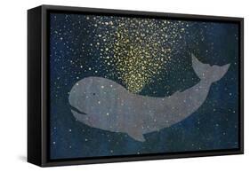 Gold Spraying Whale-Cora Niele-Framed Stretched Canvas