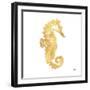 Gold Square Seahorse I-Julie DeRice-Framed Art Print