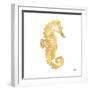 Gold Square Seahorse I-Julie DeRice-Framed Art Print