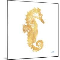 Gold Square Seahorse I-Julie DeRice-Mounted Art Print