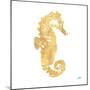 Gold Square Seahorse I-Julie DeRice-Mounted Art Print