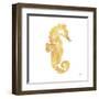 Gold Square Seahorse I-Julie DeRice-Framed Art Print
