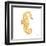 Gold Square Seahorse I-Julie DeRice-Framed Art Print