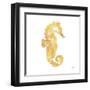 Gold Square Seahorse I-Julie DeRice-Framed Art Print