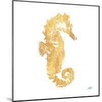 Gold Square Seahorse I-Julie DeRice-Mounted Art Print