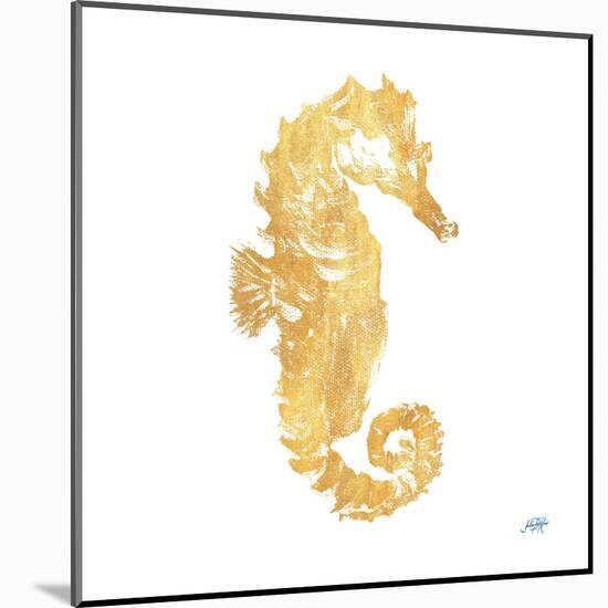 Gold Square Seahorse I-Julie DeRice-Mounted Art Print