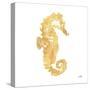 Gold Square Seahorse I-Julie DeRice-Stretched Canvas