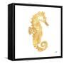 Gold Square Seahorse I-Julie DeRice-Framed Stretched Canvas